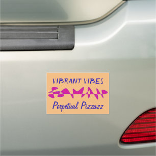 Vibrant Vibes, Perpetual Pizzazz Blue Pink Car Magnet
