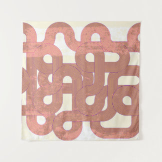 Vibrant Vintage: Abstract Colorful Lines Tapestry