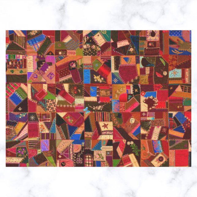 Vibrant Vintage Crazy Quilt Tissue Paper (Creator Uploaded)