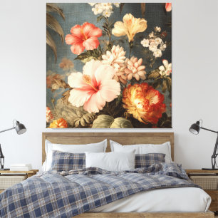 Vibrant Vintage Floral Arrangement Canvas Print
