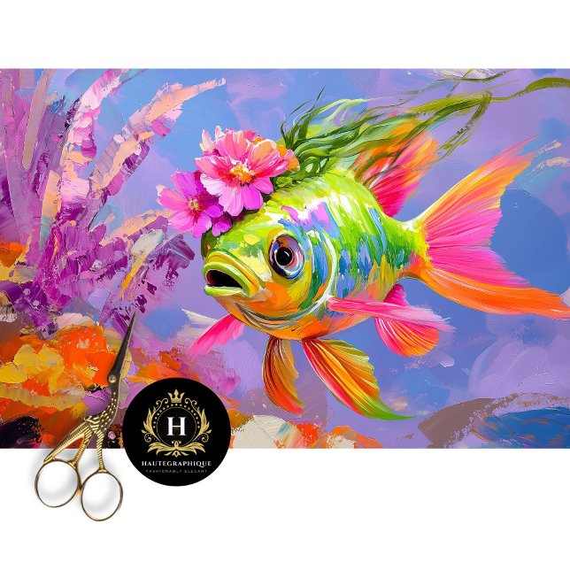 Vibrant Vintage Floral Fish Decoupage Tissue Paper (Creator Uploaded)