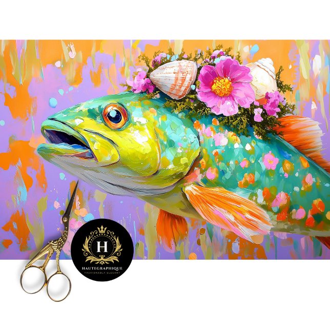 Vibrant Vintage Floral Fish Decoupage Tissue Paper (Creator Uploaded)