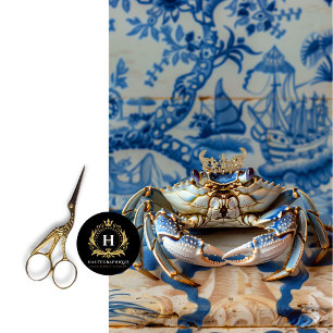 Vibrant Vintage Floral King Crab Decoupage Tissue Paper