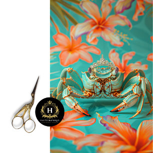 Vibrant Vintage Floral King Crab Decoupage Tissue Paper