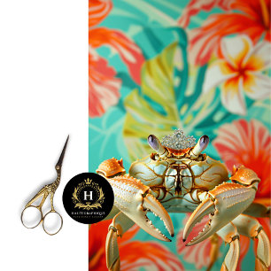 Vibrant Vintage Floral King Crab Decoupage Tissue Paper