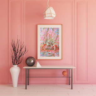 Vibrant Vintage Floral King Crab Decoupage Tissue Paper