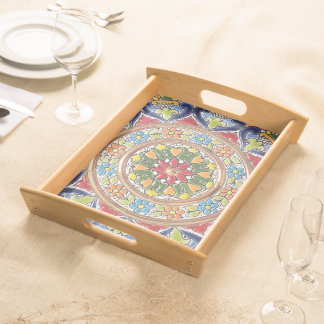 Vibrant Vintage Spanish Tile Serving Tray