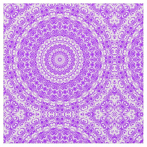 Vibrant Violet Mandala Kaleidoscope Pattern Fabric