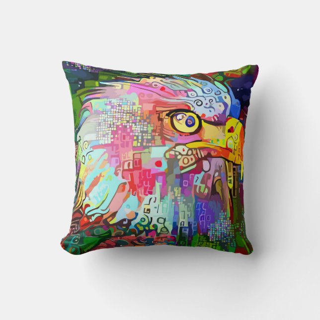 Vibrant Vision Throw Pillow (Front)