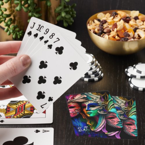 Vibrant Visions of Venetian Masks     Playing Cards