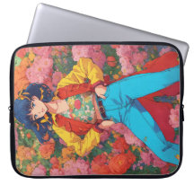 "Vibrant Vogue: Colorful Girl Laptop Bag"