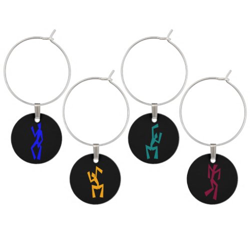 Vibrant Wacky Dancers Wine Charm