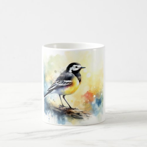 Vibrant Wagtail AREF579 _ Watercolor Coffee Mug