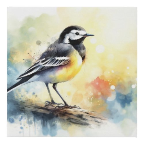 Vibrant Wagtail AREF579 _ Watercolor Faux Canvas Print