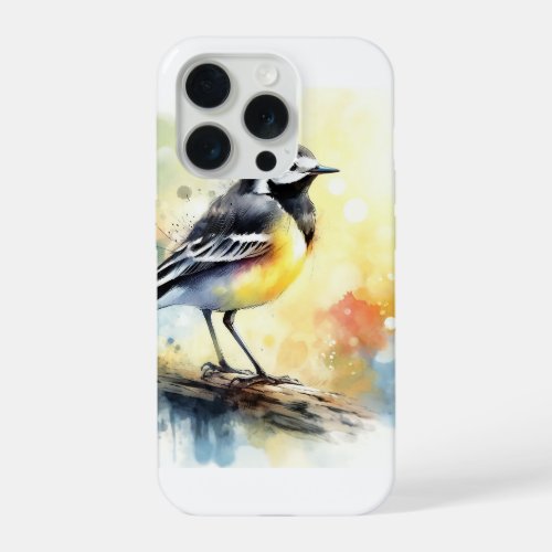 Vibrant Wagtail AREF579 _ Watercolor iPhone 15 Pro Case