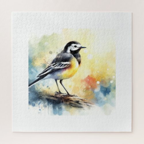 Vibrant Wagtail AREF579 _ Watercolor Jigsaw Puzzle