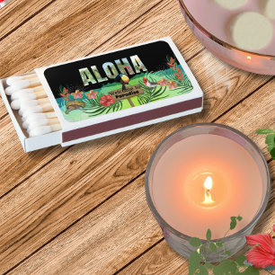 Vibrant Watercolor Aloha Tropical Paradise Matchboxes