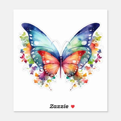 Vibrant Watercolor Butterflies Sticker