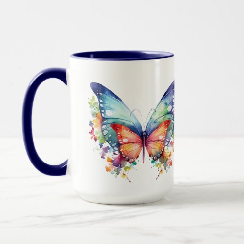 Vibrant Watercolor Butterfly Mug