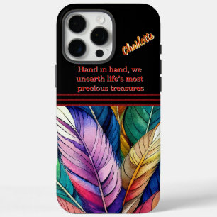 Vibrant Watercolor Feathers in an Artistic Display iPhone 16 Pro Max Case