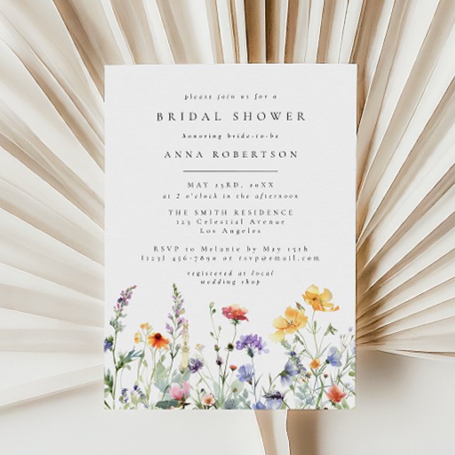 Vibrant Watercolor Floral Bridal Shower Invitation (Creator Uploaded)