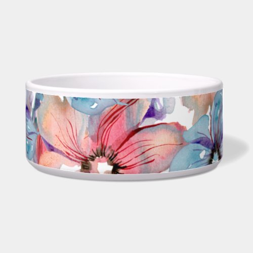 Vibrant Watercolor Floral Design Bowl