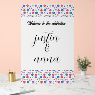 Vibrant Watercolor Floral Pattern Wildflowers Acrylic Sign