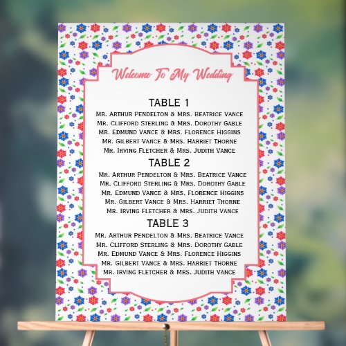 Vibrant Watercolor Floral Pattern Wildflowers Acrylic Sign