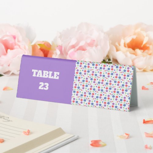 Vibrant Watercolor Floral Pattern Wildflowers Table Tent