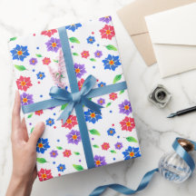 Vibrant Watercolor Floral Pattern Wildflowers