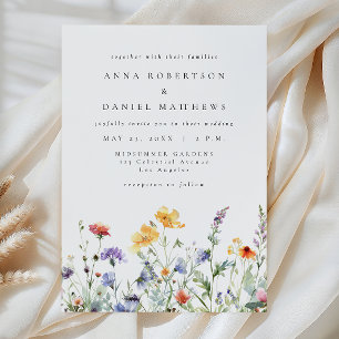 Vibrant Watercolor Floral Wedding Invitation