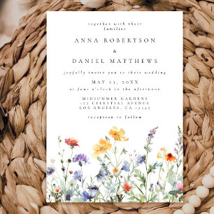 Vibrant Watercolor Floral Wedding Invitation