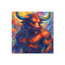 Vibrant Watercolor Minotaur