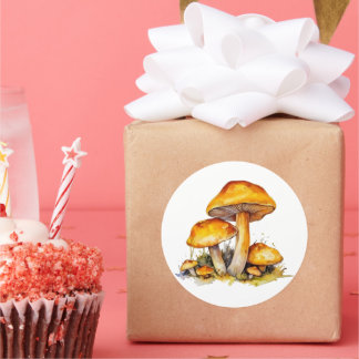 Vibrant Watercolor Mushroom Sticker