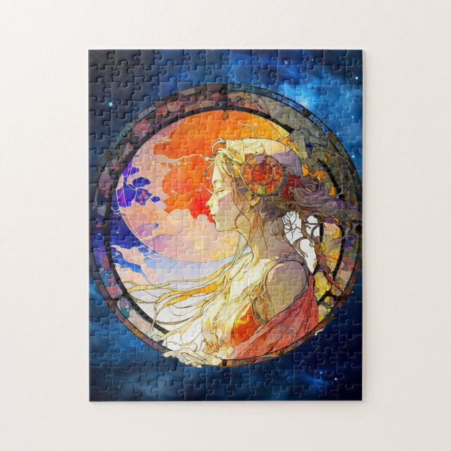 Vibrant Watercolor of Girl Jigsaw Puzzle (Vertical)