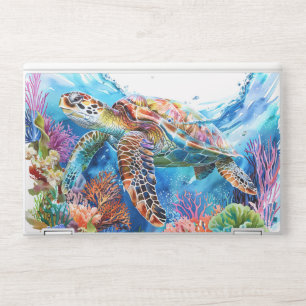 Vibrant Watercolor Sea Turtle HP Laptop Skin