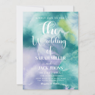 Vibrant Watercolor Wedding Invitation