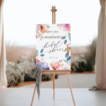 Vibrant Watercolor Welcome Bridal Sign