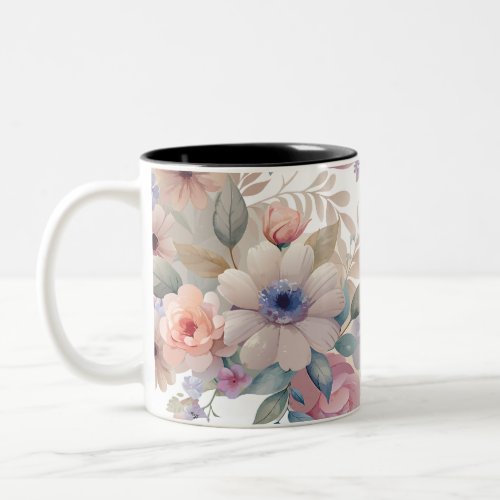 Vibrant Watercolor Wildflowers Garden Lover Gift   Two_Tone Coffee Mug