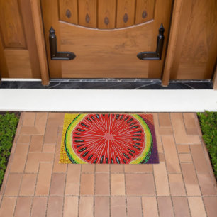 Vibrant Watermelon Pop Art Fiber Doormat