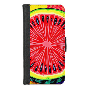 Vibrant Watermelon Pop Art iPhone 8/7 Wallet Case