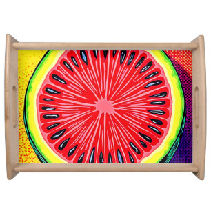 Vibrant Watermelon Pop Art Serving Tray