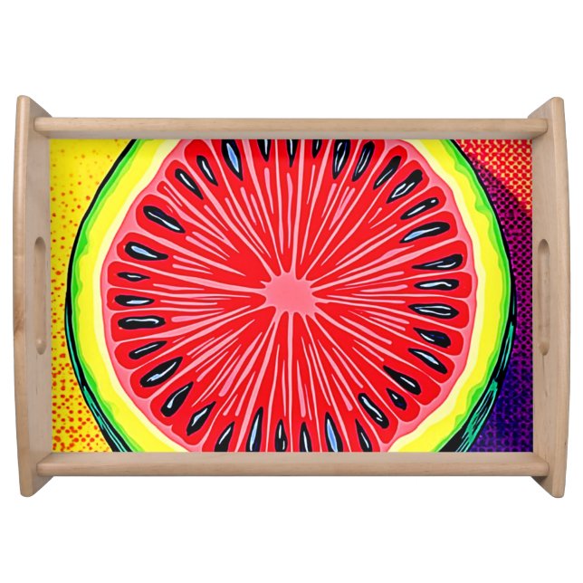 Vibrant Watermelon Pop Art Serving Tray (Front)