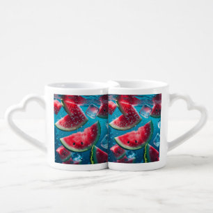 Vibrant Watermelon Slices Underwater – Refreshing Coffee Mug Set