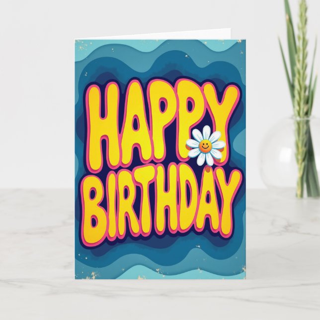 Vibrant Wave Birthday Card (Front)