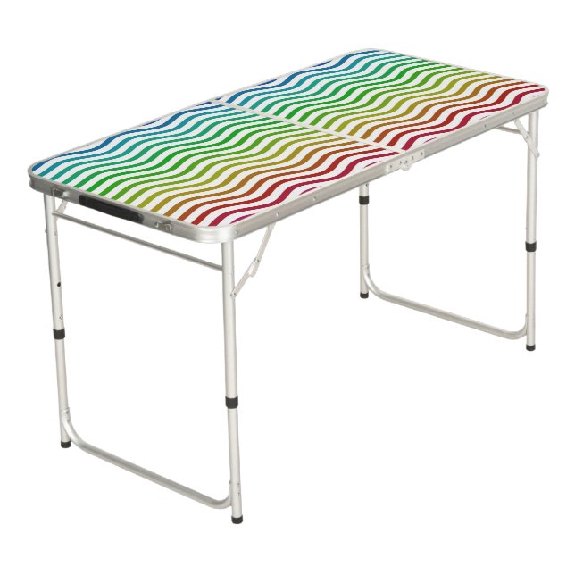Vibrant Wave Ping Pong Table (Angled)