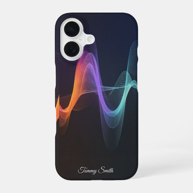 Vibrant Waves Abstract Digital Art Iphone Case (Back)