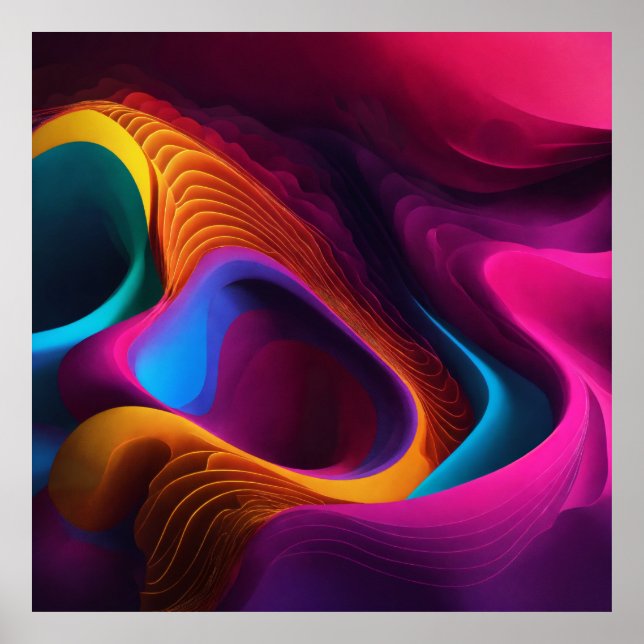  Vibrant Waves of Color Poster (Front)
