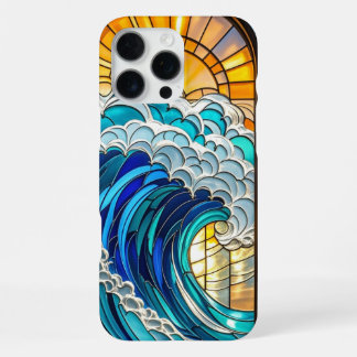 Vibrant Waves & Sun Rays Stained Glass – Art Meets iPhone 16 Pro Max Case