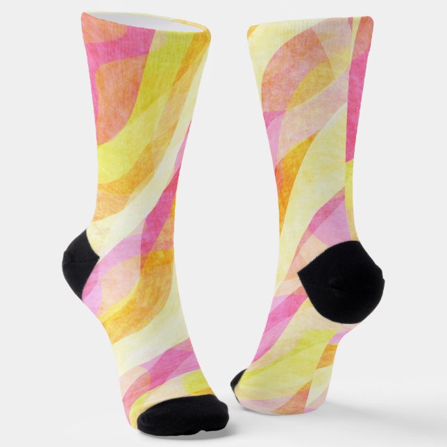 Vibrant Wavy Abstract Pattern Socks (Angled)